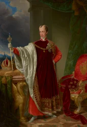 O imperador Fernando na regalia da Ordem do Velo de Ouro