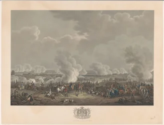 Batalha de Waterloo, 1815 Doze placas da chegada e inauguração de William I em Bruxelas e as batalhas em Quatre-Bras e Waterloo em 1815 (título da série)