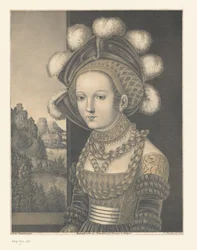 Retrato de uma mulher jovem desconhecida
Obras da colecção dos irmãos Boisserée (título da série)
Galerie des Frères Boisserée (título da série)