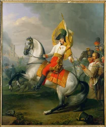 O arquiduque Carlos, irmão do imperador Francisco I/II, vencedor da batalha de Aspern contra o imperador Napoleão I ...