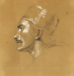 Estudo de retrato sobre o "Fracasso de Nicholas Zriny em frente da Fortaleza de Szigeth".