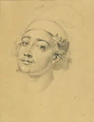 Estudo de retrato sobre o "Falha de Nikolaus Zriny em frente à Fortaleza de Szigeth"