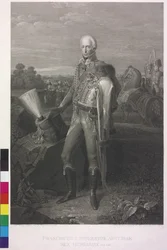 O imperador romano alemão Francisco II (gravura)