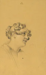 Estudo de retrato feminino para a "Saída do casal imperial após uma grave doença do imperador Franz I".