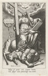 Religião Cristã (Religio Christiana) supera a idolatria (Idolatria)
Religio Christiana (título sobre o objecto)
Virtudes vencem vícios (título da série)