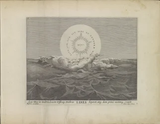 Primeiro dia da criação: separação da luz e da escuridão
Criação do mundo (título da série)
Theatrum Biblicum Hoc Est Historiae Sacrae Veteris et Novi Testamenti Tabulis Aeneis Expressae (título da série)