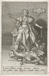 A Justiça (Justitia ) supera a Violência (Violentia)
Justificação (título sobre o objecto)
Virtudes vencem vícios (título da série)