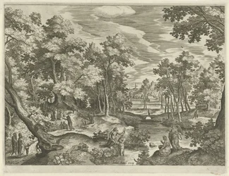 Paisagem com o baptismo de Cristo
Paisagens com cenas do Antigo e do Novo Testamento (título da série)