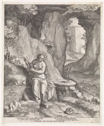 Maria Madalena em uma caverna