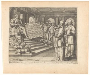 Impressão de moteto e página de título com Salomão como compositor do Cântico dos Cânticos Canticum Canticorum (título no objeto) Cantares de Salomão (título da série)