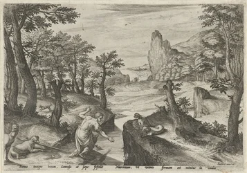 Narciso
Paisagens com cenas mitológicas (título da série)