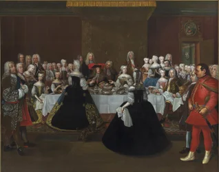 Um banquete na corte do imperador alemão Carlos VI