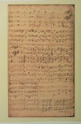 Manuscrito autógrafo, Cantata BWV 180 "Schmucke dich o liebe Seele" de J.S. Bach (tinta sobre papel)