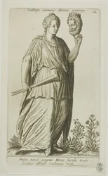 Calliope, Musa da Poesia Épica, placa 12 de Parnassus Biceps