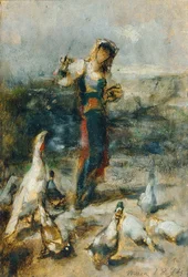 menina com aves