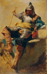 O homem na armadura do século XVII