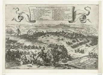 Alva sitia Bergen em Henegouwen, 1572 Recuperação das montanhas, Albano Gubernatore. 1572 (título no objeto)