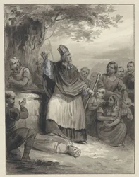 Willibrord proclama a fé em Walcheren, 695