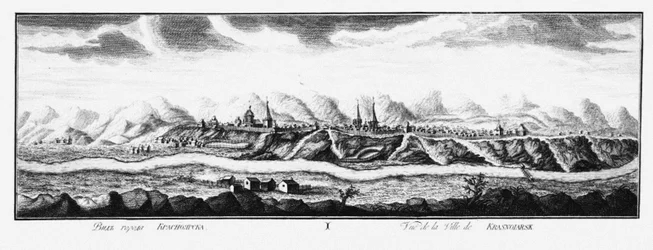 Vista de Krasnoyarsk, ca 1735