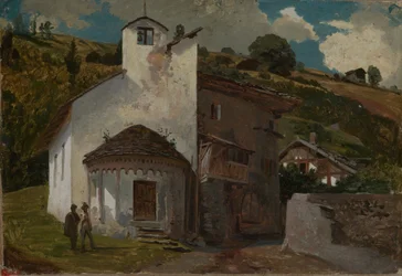 Capela numa aldeia alpina