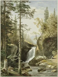 Paisagem com ribeiro de montanha