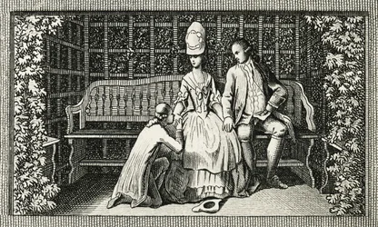 The Sorrows of Young Werther, gravura inspirada no romance de Johann Wolfgang von Goethe (1749-1832), Alemanha, século XVIII