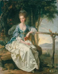 Retrato de Miss Matilda Clevland em uma paisagem da Toscana