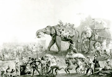 A embaixada de Hyderback em Calcutá, c.1800