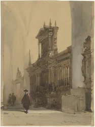 Ecrã coral do Nieuwe Kerk, Delft (título sobre o objecto)