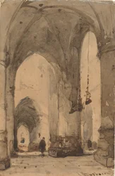 Interior do Sint-Bavokerk em Haarlem