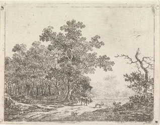 Paisagem com carvalho e gado