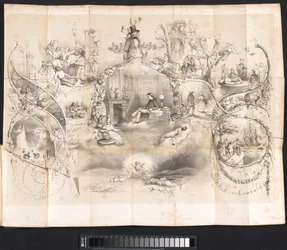 Desenho animado em Leiden Student Almanac, 1854