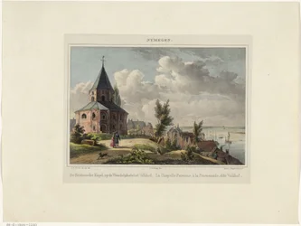 Capela de São Nicolau em Nijmegen O Hedensche Kapel, no local de passeio Valkhof. La Chapelle Payenne, à la Promenade, dit Valkhof (título no objeto) Nymegen. (título da série no objeto)