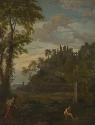 Paisagem arcádica com Salmacis e Hermafrodito