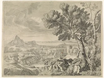 Paisagem com ravina e cachoeira Paisagens após Gaspar Poussin (título da série)
