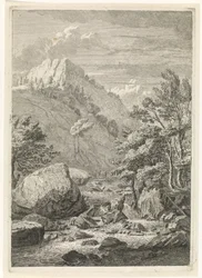Ravina com uma grande queda de água
Paisagens nas Montanhas Chartreuzer (título da série)