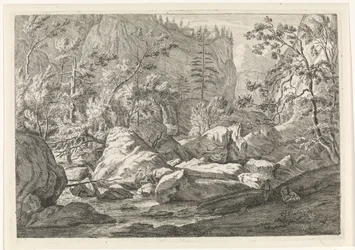 Ravina com pedregulhos e árvores Paisagens nas Montanhas Chartreuzer (título da série)