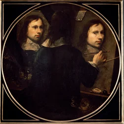 Autorretrato. Pintura de Johannes Gumpp (1626-?), 1646, sol, 88,5 x 89 cm, Florença, Galleria degli Uffizi