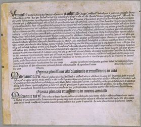 Carta de indulgência (para a expedição contra os turcos e a defesa de Chipre), (Mainz, Johannes Gutenberg, 1455)
