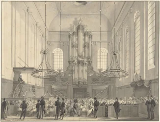 Prof. Dr. van der Palm pregando na igreja luterana em Haia para a família real, 1828