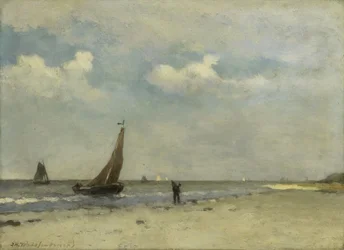 Cena de praia, c.1870-1903 (óleo sobre painel)