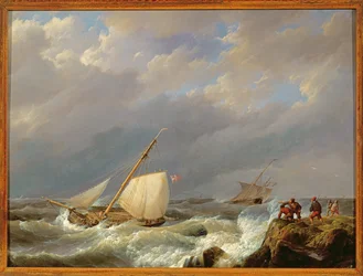 Navios em uma costa de Lee em um vendaval de vento, 1844