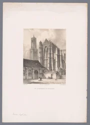 Vista da Igreja Dom e Torre Dom em Utrecht A Igreja Dom em Utrecht (título no objeto) Vistas holandesas da cidade e do porto após desenhos de Everhardus Koster (título da série) Caderno de esboços de E. Koster: Dutch City and Harbor Views (título da série)