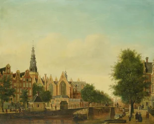 A Oude Kerk vista da Oudezijds Voorburgwal