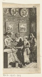 O diabo fingido Ilustração do livro para Simon de Vries, Seven Duyvelen governando e servindo o Hedendaeghsche Dienstmaegden, Amsterdã, 1682