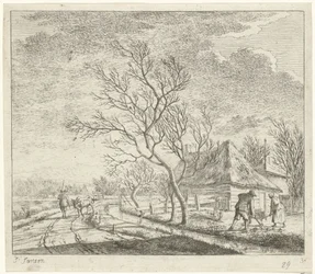 Paisagem com fazenda e campo Marchar Os Doze Meses (título da série) Os desenhos coloridos dos 12 meses (...) (título da série)