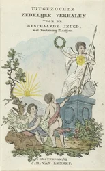 Paisagem com duas crianças
Página de título para: Histórias morais seleccionadas para jovens civilizados, 1828