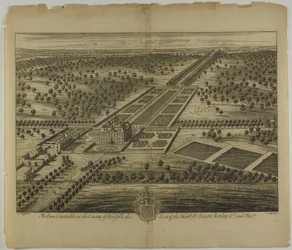 Melton Constable no Condado de Norfolk, placa 51 da Britannia Illustrata