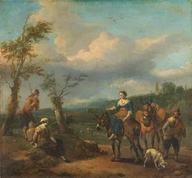 Paisagem italiana com figuras