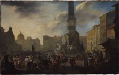 Cena de mercado romano na Piazza Navona